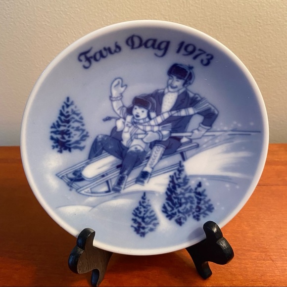Fathers Day Plate Norway Blue/White 5x5” - Picture 4 of 6
